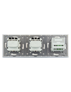 Włącznik dotykowy pojedynczy + dwa gniazdka hermetyczne LIVOLO 701GG Biały