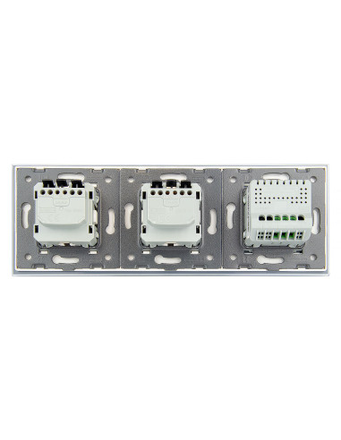 Włącznik dotykowy pojedynczy + dwa gniazdka hermetyczne LIVOLO 701GG Biały