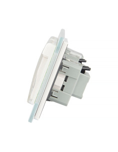 Włącznik dotykowy pojedynczy + dwa gniazdka hermetyczne LIVOLO 701GG Biały