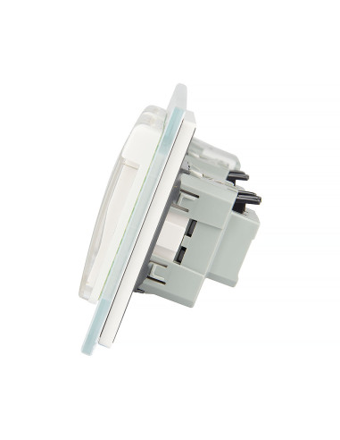 Włącznik dotykowy pojedynczy + dwa gniazdka hermetyczne LIVOLO 701GG Biały