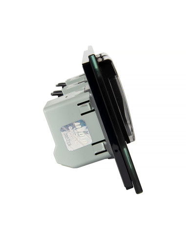 Włącznik dotykowy pojedynczy + dwa gniazdka hermetyczne LIVOLO 701GG Czarny