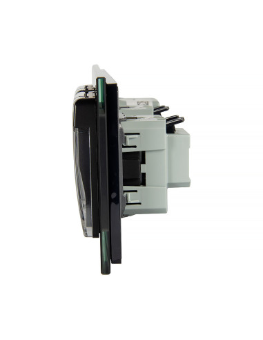 Włącznik dotykowy pojedynczy + dwa gniazdka hermetyczne LIVOLO 701GG Czarny