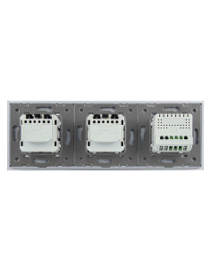 Włącznik dotykowy pojedynczy + dwa gniazdka hermetyczne LIVOLO 701GG Szary