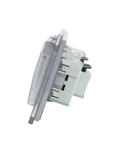 Włącznik dotykowy pojedynczy + dwa gniazdka hermetyczne LIVOLO 701GG Szary