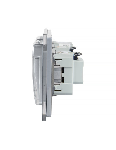 Włącznik dotykowy pojedynczy + dwa gniazdka hermetyczne LIVOLO 701GG Szary