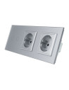 Włącznik dotykowy podwójny + dwa gniazdka LIVOLO 702GG Szary