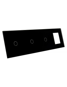 Poczwórny panel szklany LIVOLO 70111G Czarny