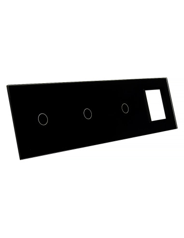 Poczwórny panel szklany LIVOLO 70111G Czarny