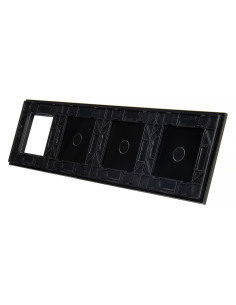 Poczwórny panel szklany LIVOLO 70111G Czarny