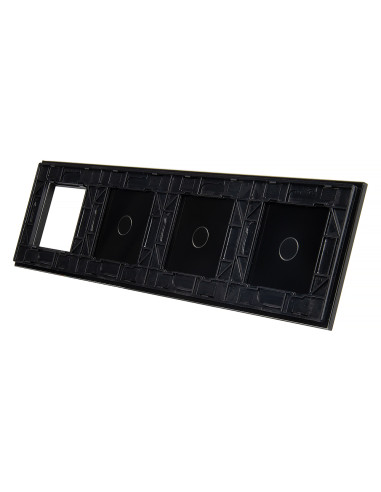 Poczwórny panel szklany LIVOLO 70111G Czarny