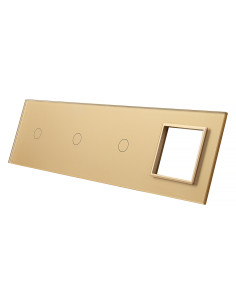 Poczwórny panel szklany LIVOLO 70111G Złoty