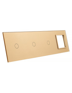 Poczwórny panel szklany LIVOLO 70111G Złoty