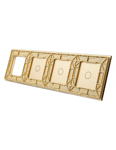 Poczwórny panel szklany LIVOLO 70111G Złoty