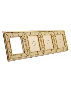 Poczwórny panel szklany LIVOLO 70111G Złoty