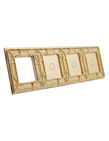 Poczwórny panel szklany LIVOLO 70111G Złoty