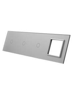 Poczwórny panel szklany LIVOLO 70111G Szary