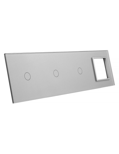 Poczwórny panel szklany LIVOLO 70111G Szary