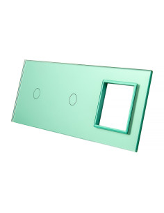 Potrójny panel szklany LIVOLO 7011G-68 Zielony