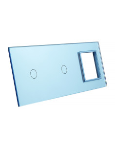 Potrójny panel szklany LIVOLO 7011G Niebieski