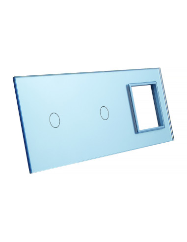Potrójny panel szklany LIVOLO 7011G Niebieski