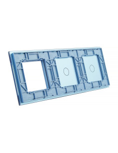 Potrójny panel szklany LIVOLO 7011G Niebieski