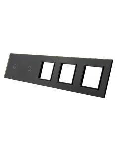 Pięciokrotny panel szklany LIVOLO 7011GGG Czarny