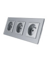 Gniazdo potrójne z bolcem 3x230V 16A LIVOLO  Szary