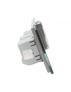 Livolo włącznik 1+1 z hermetycznym gniazdem z bolcem Szary