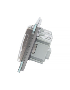 Livolo włącznik 1+1 z hermetycznym gniazdem z bolcem Szary