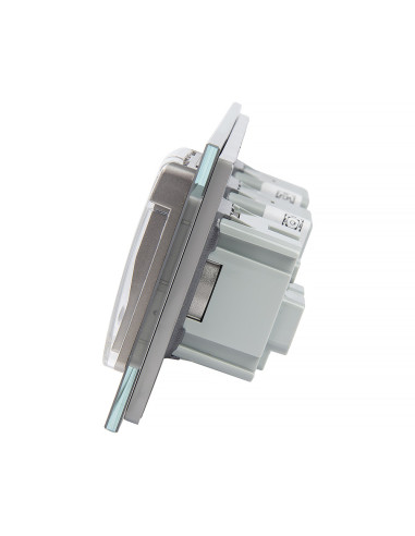 Livolo włącznik 1+1 z hermetycznym gniazdem z bolcem Szary