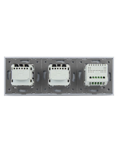 Włącznik dotykowy podwójny + dwa gniazdka hermetyczne LIVOLO 702GG Szary