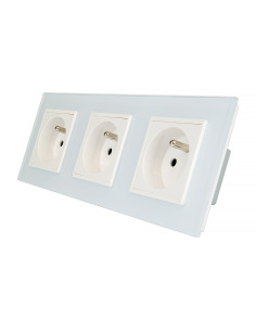 LIVOLO Gniazdo wtykowe potrójne z bolcem| Biały