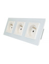 Gniazdo potrójne z bolcem 3x230V 16A LIVOLO  Biały