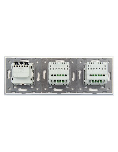 Włącznik dotykowy Livolo potrójny 2+1 z gniazdkiem hermetycznym