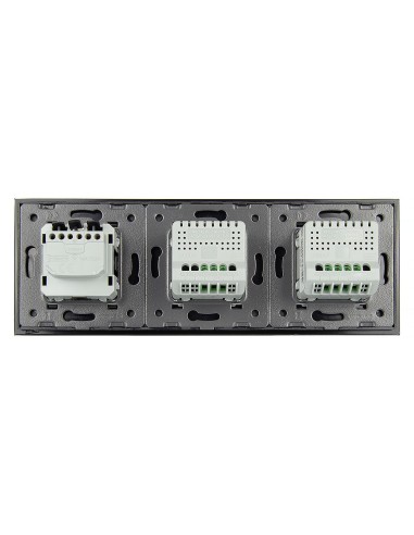 Włącznik dotykowy Livolo potrójny 2+1 z gniazdkiem hermetycznym