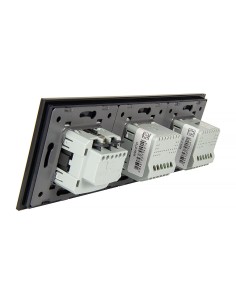 Włącznik dotykowy Livolo potrójny 2+1 z gniazdkiem hermetycznym