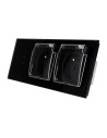 Włącznik dotykowy pojedynczy + dwa gniazdka hermetyczne LIVOLO z bolcem 701GG Czarny